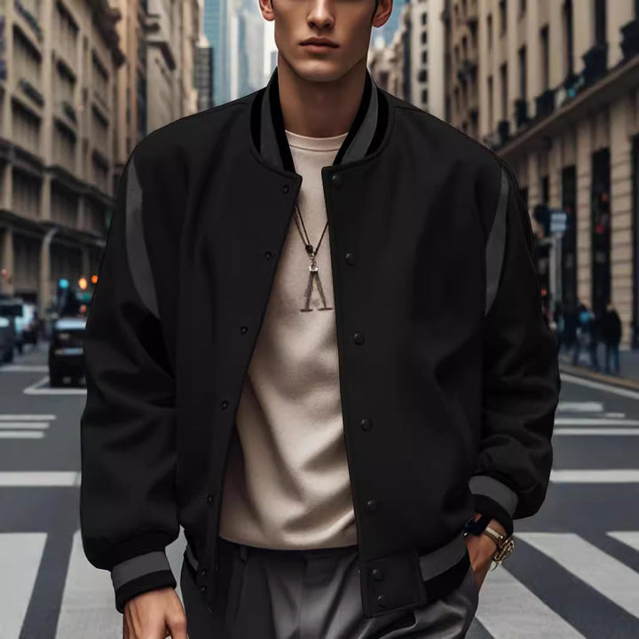 Herren stylische Collegejacke mit kontrastierenden Ärmeln und atmungsaktiven Materialien Echoarchiv