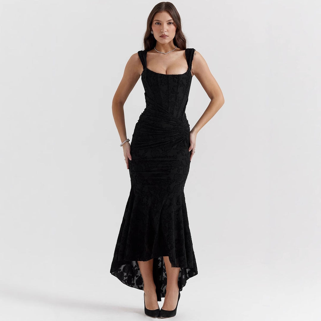 Damen Elegantes Maxikleid mit raffinierten Rüschen und schmeichelndem Schnitt Echoarchiv