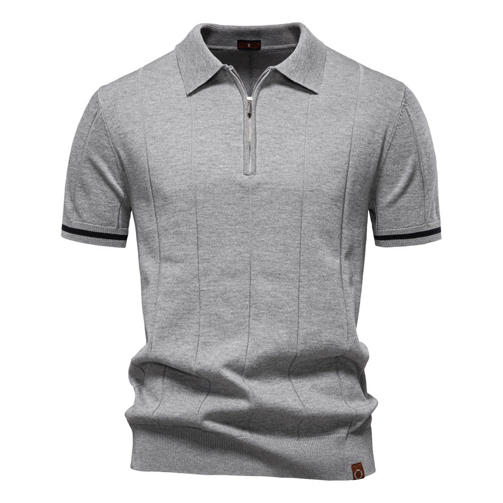 Herren Polohemd mit kurzer Knopfleiste und strukturiertem Design Echoarchiv