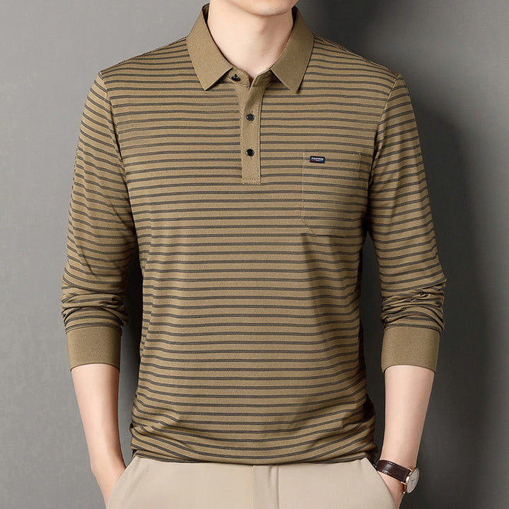 Herren modern gestreiftes Polo-Shirt Echoarchiv