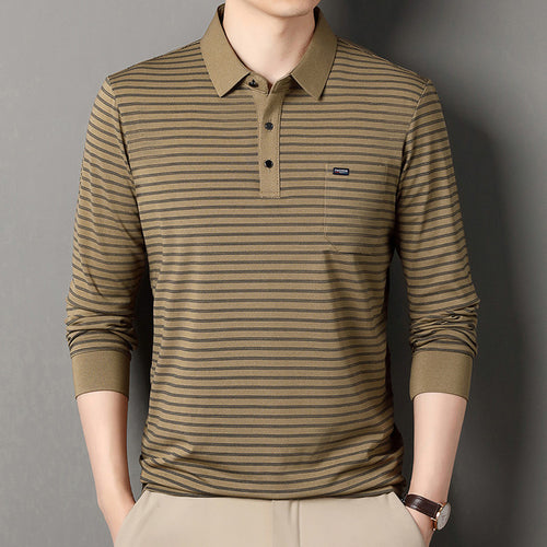 Herren modern gestreiftes Polo-Shirt Echoarchiv