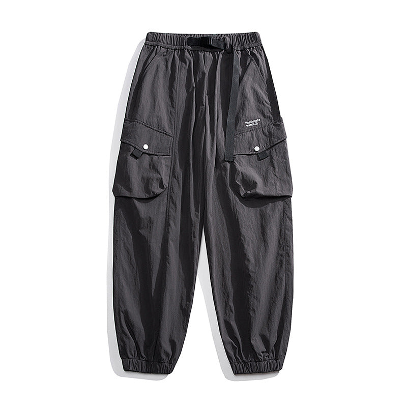 Unisex Lockere Nylon-Cargohose mit elastischem Bund und Knöchelbündchen Echo Archiv