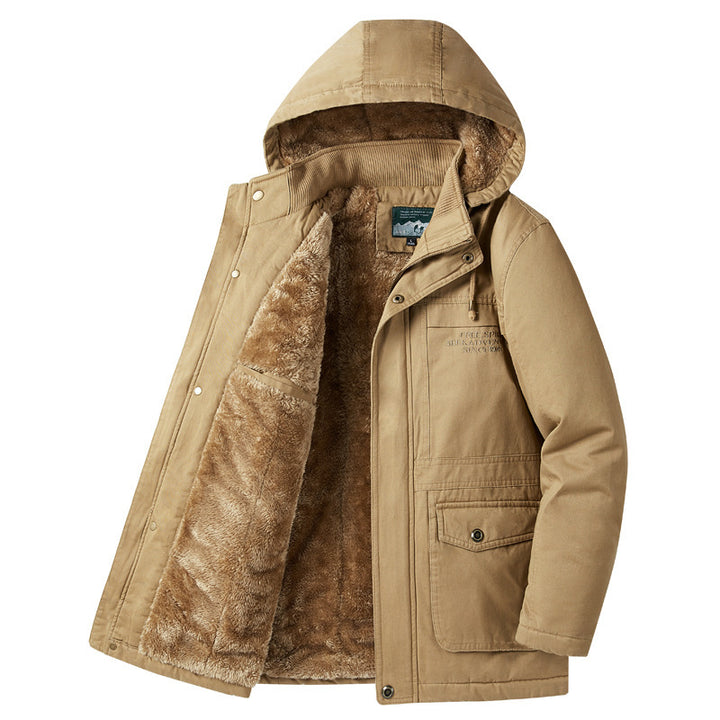 Herren Parka mit Teddyfutter, Kapuze und robuster Canvas-Außenschicht Echo Archiv