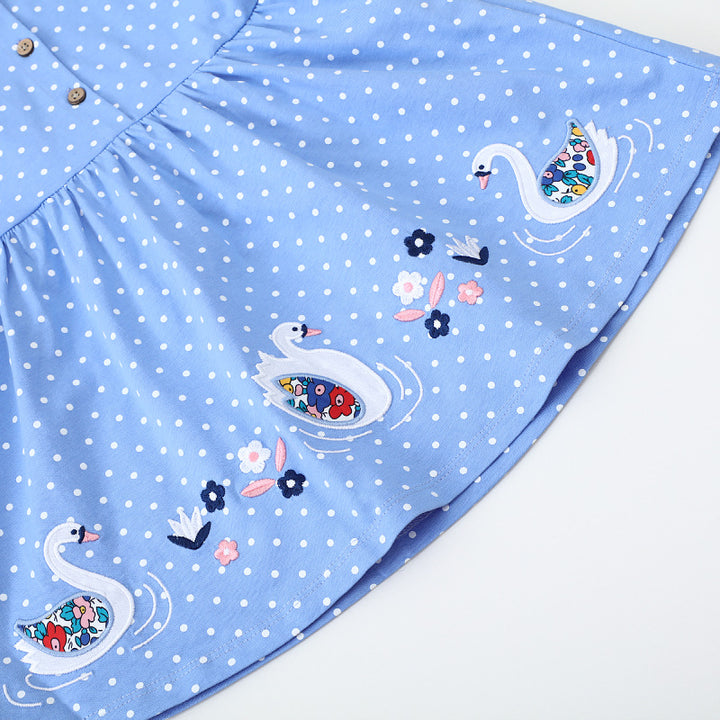 Mädchen Sommerkleid mit verspieltem Schwanenmotiv Echo Archiv