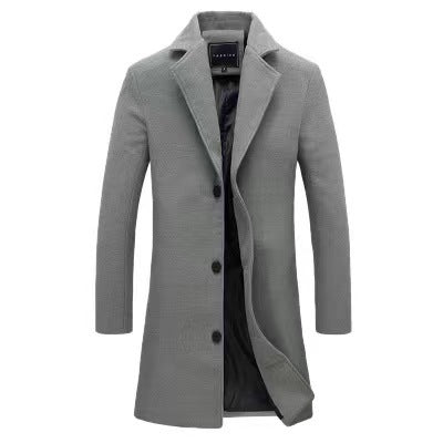 Herren Eleganter Wollmantel mit Echoarchivrnem Schnitt und warmer Innenausstattung Echoarchiv