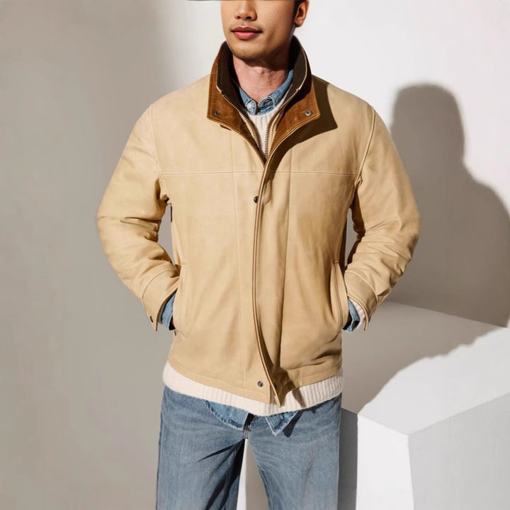 Herren Lederjacke im klassischen Stil mit wärmenden Innenfutter Echoarchiv