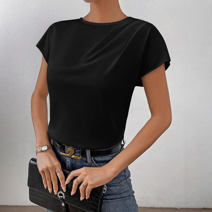 Damen Elegantes Kurzarm-Top mit modernem Schnitt und fließendem Stoff Echo Archiv