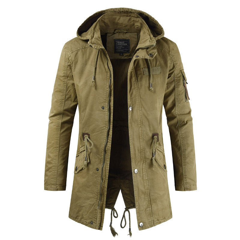 Herren lässige und funktionale Parkajacke mit Kapuze und praktischen Taschen Echoarchiv
