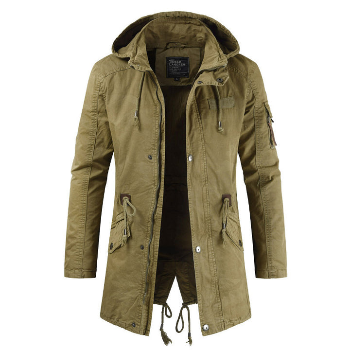 Herren lässige und funktionale Parkajacke mit Kapuze und praktischen Taschen Echoarchiv