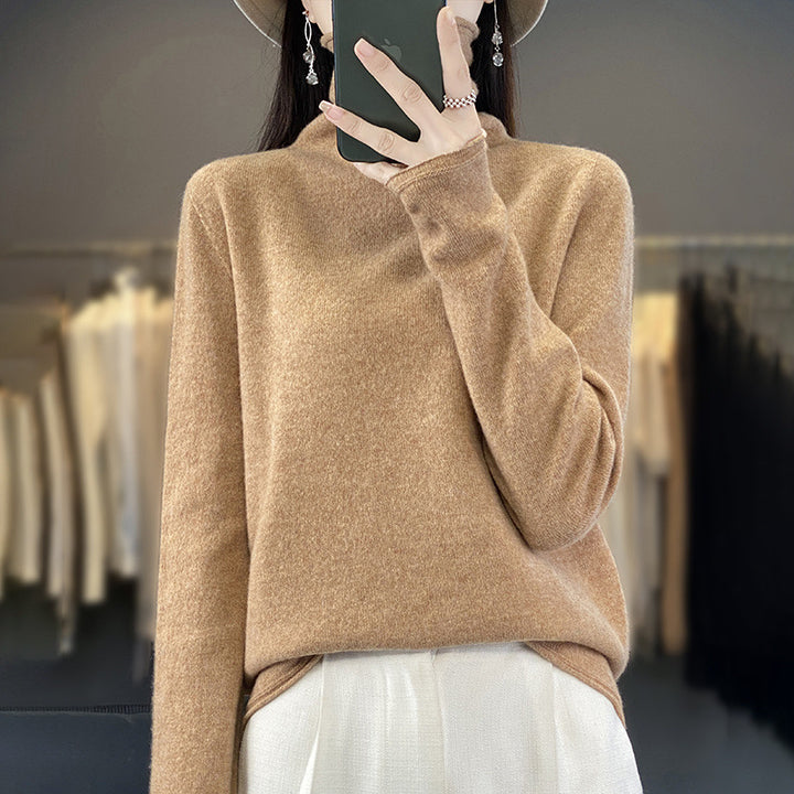 Damen Weicher Feinstrick-Rollkragenpullover mit kaschmirähnlicher Haptik und verlängerten Bündchen Echoarchiv