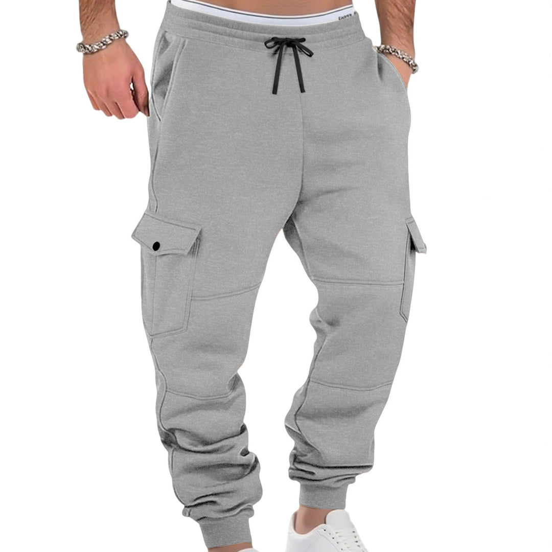 Herren nan sportive Jogginghose mit Cargotaschen Kordelzug und geripptem Knöchelsaum Echo Archiv