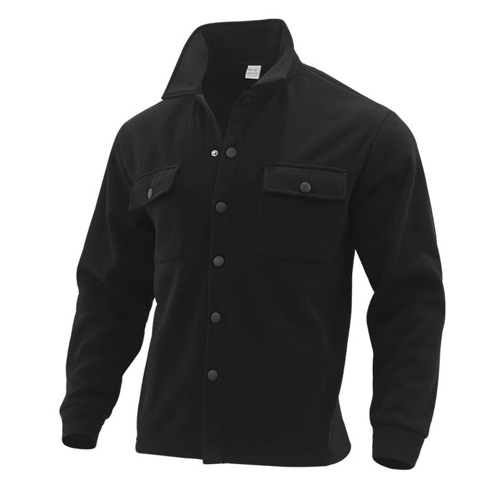 Herren lässige Hemdjacke mit praktischen Taschen und modernem Stehkragen Echoarchiv