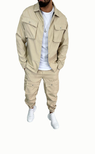 Herren Cargo-Hemd- und Hose-Set mit praktischen Taschen und modischem Schnitt Echoarchiv