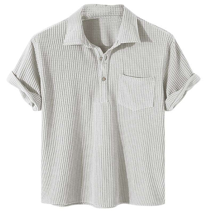 Herren Texturiertes Kurzarm Poloshirt Echoarchiv