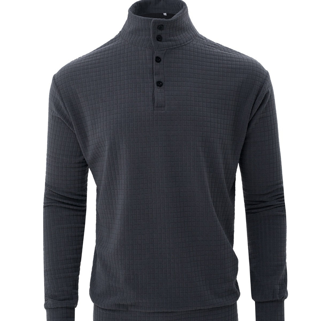 Herren Langarm Poloshirt mit strukturierter Oberfläche Echoarchiv
