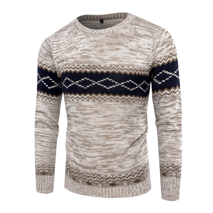 Herren Strickpullover mit modernem geometrischen Muster Echoarchiv