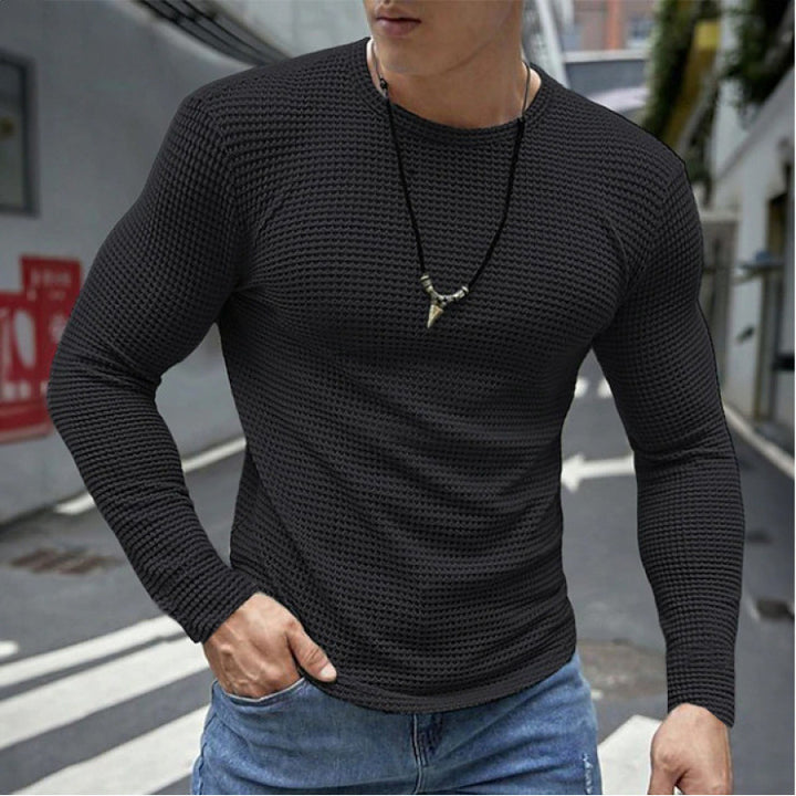 Herren Langarmshirt aus strukturiertem Stoff Echoarchiv