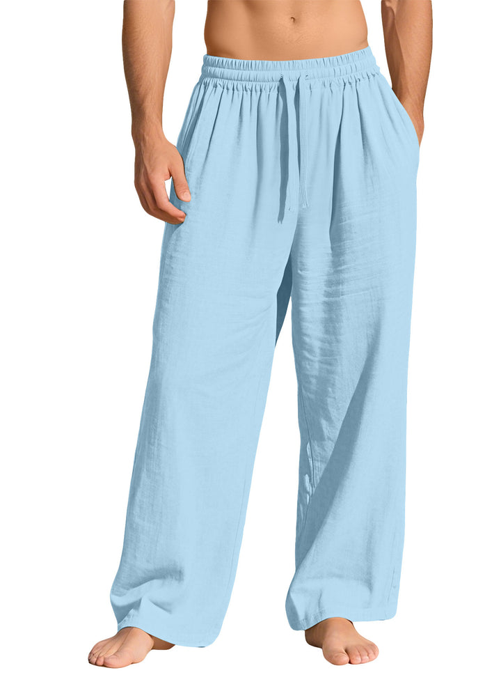 Herren nan leichte Leinen-Loungehose mit elastischem Bund und Seitentaschen Echo Archiv