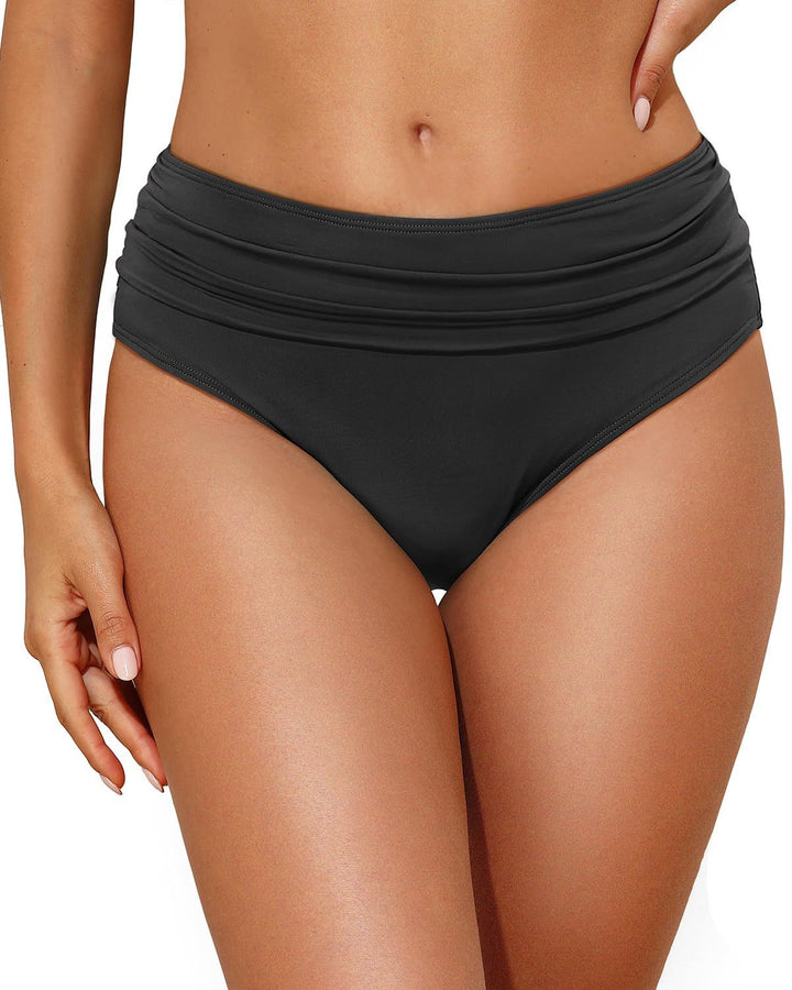 Damen Hochtaillierte Bikinihose mit eleganter Raffung Echo Archiv