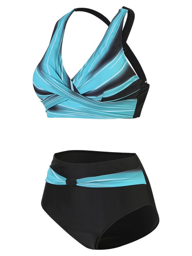 Damen High-Waist Bikini-Set mit modischem Wickeldesign Echo Archiv