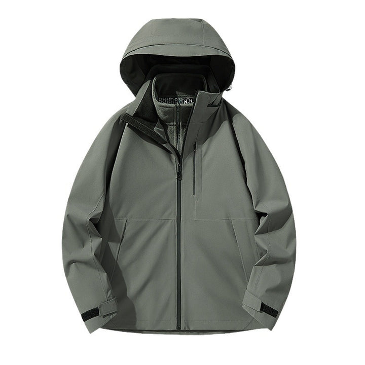 Herren Wasserdichte technische Softshell-Hybridjacke mit integriertem Fleecefutter und verstellbarer Kapuze Echo Archiv