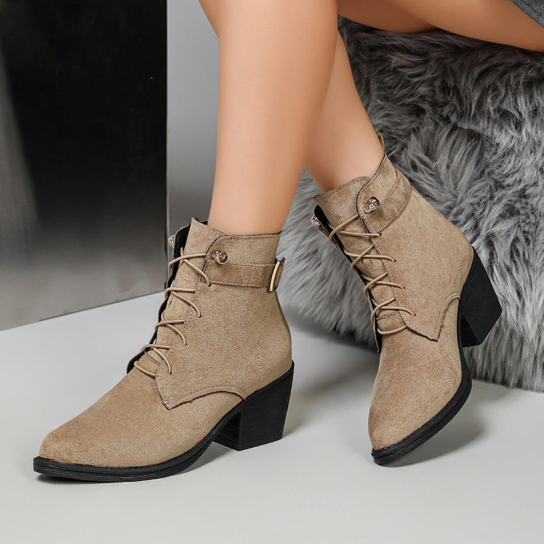 Damen Elegante Schnür-Stiefeletten mit Blockabsatz Echo Archiv
