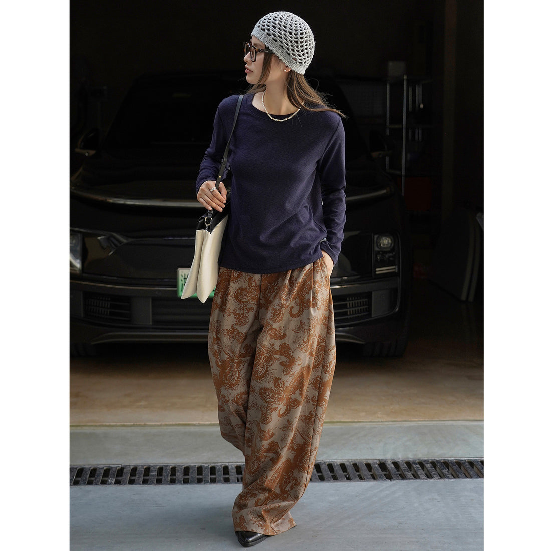 Damen Feines Longsleeve aus Bio-Baumwolljersey mit Rundhalsausschnitt und geradem Saum Echoarchiv