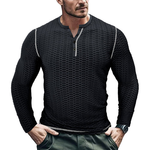 Herren Langarmshirt mit strukturierter Oberfläche Echoarchiv