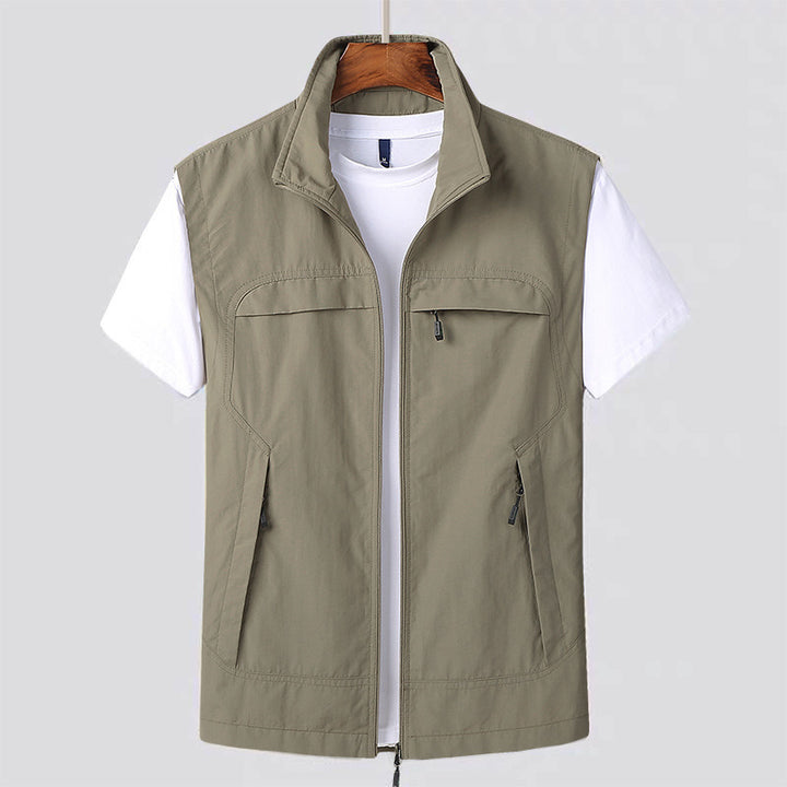 Herren Outdoor-Utility-Weste mit Mesh-Futter und Reißverschluss-Taschen Echoarchiv