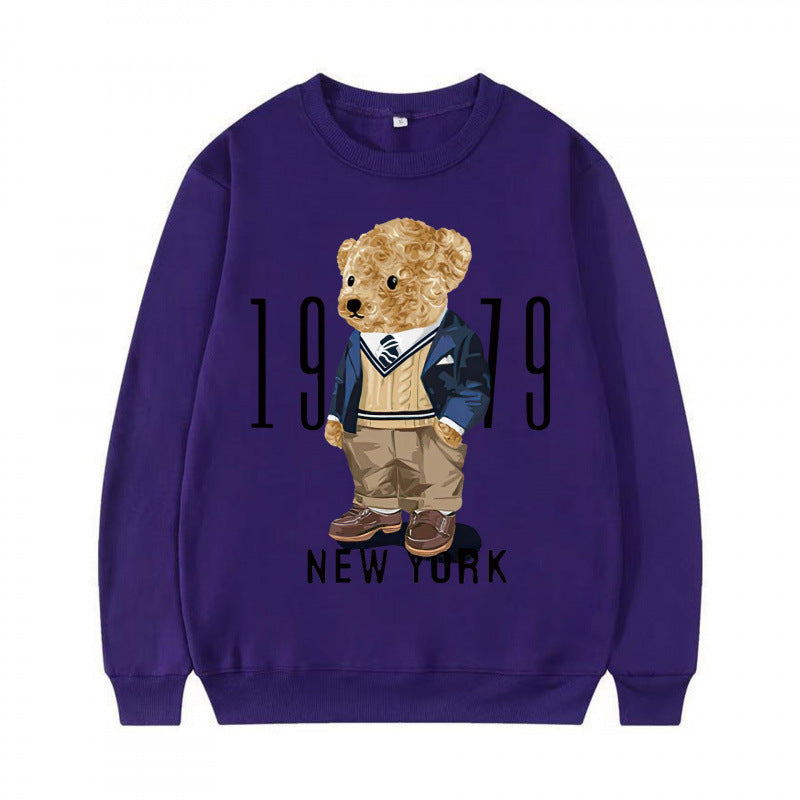 Damen Gemütlicher Sweatshirt mit Bärenmotiv Echoarchiv