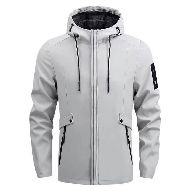 Herren Wasserdichte Softshelljacke mit Kapuze, winddicht und atmungsaktiv Echoarchiv