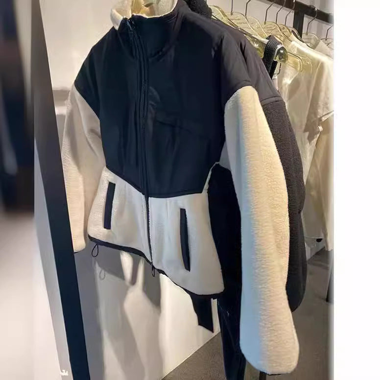 Damen Hybrid-Fleecejacke mit wattiertem Oberteil, Stehkragen und tailliertem Schößchen Echo Archiv