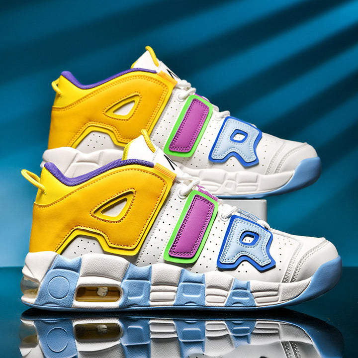 Unisex hochwertige Streetball-Sneaker mit perforiertem Obermaterial, verstärkten Overlays und gedämpfter Wellen-Zwischensohle – Norré