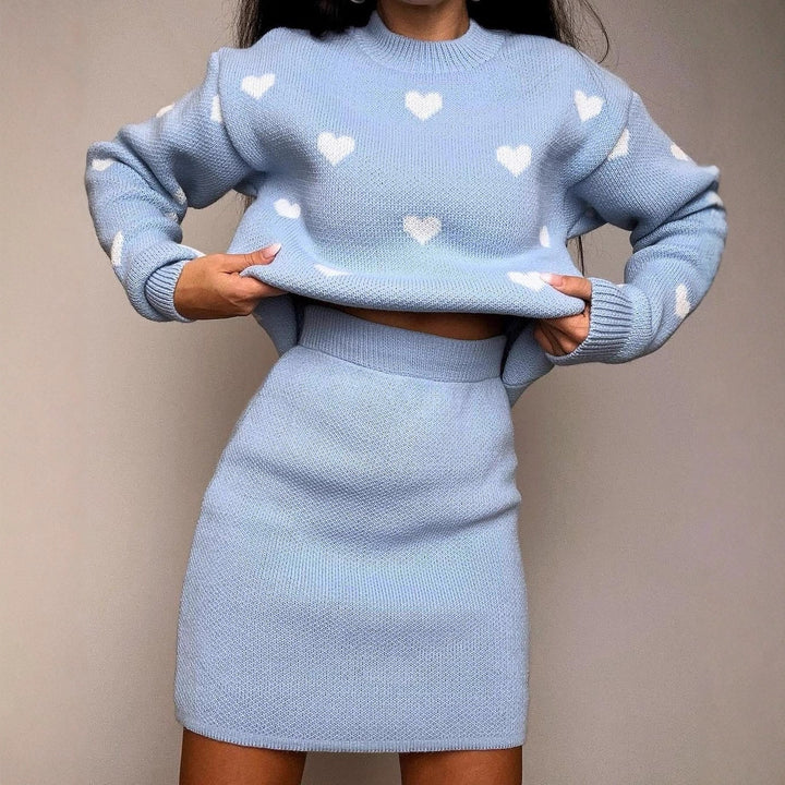 Damen Pullover mit Herzjacquard und lockerem Oversize-Schnitt Echoarchiv
