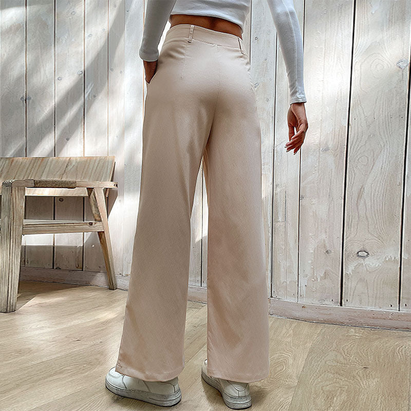 Damen Elegante Hochtaillierte Stoffhose Echo Archiv