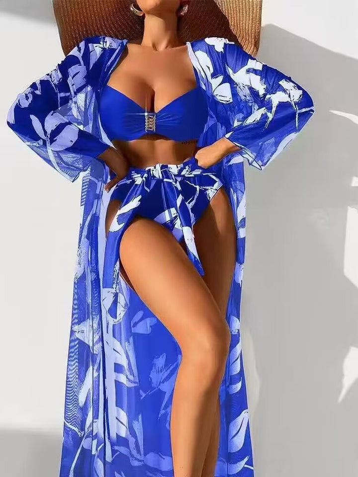 Damen Strandkleid mit floralem Design und elegantem Überwurf Echo Archiv