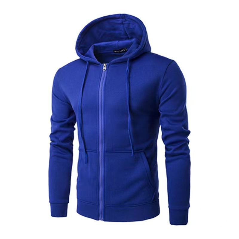 Herren schmal geschnittene Zip-Hoodie Jacke mit weichem Fleece-Innenfutter und Kängurutaschen – Cavarno