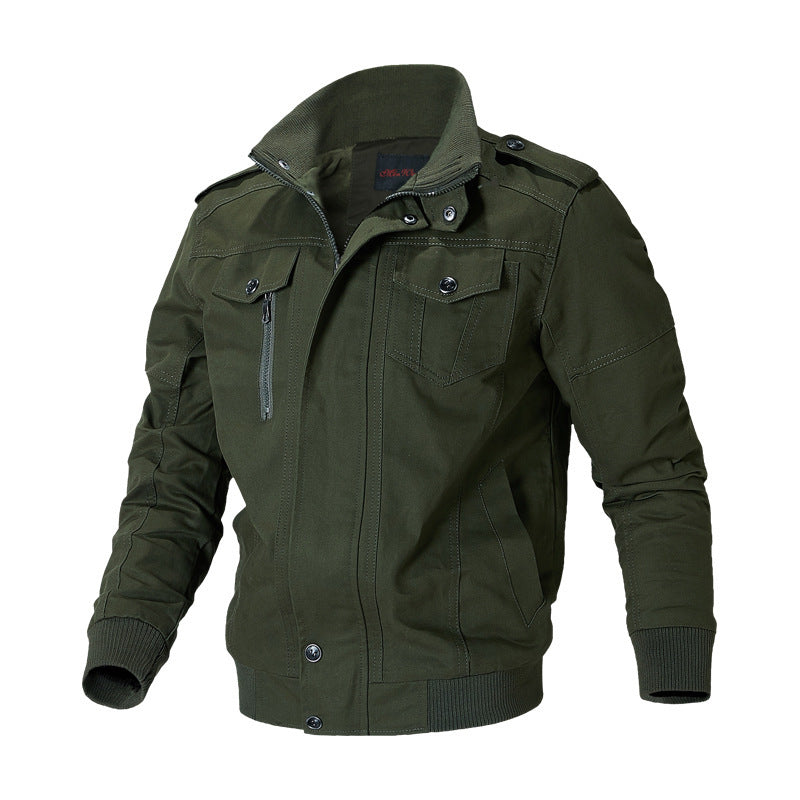 Herren nan robuste Canvas-Bomberjacke im Field-Stil mit Epauletten, verdeckter Druckknopfleiste und funktionalen Taschen Echo Archiv