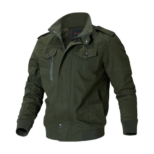 Herren nan robuste Canvas-Bomberjacke im Field-Stil mit Epauletten, verdeckter Druckknopfleiste und funktionalen Taschen Echo Archiv