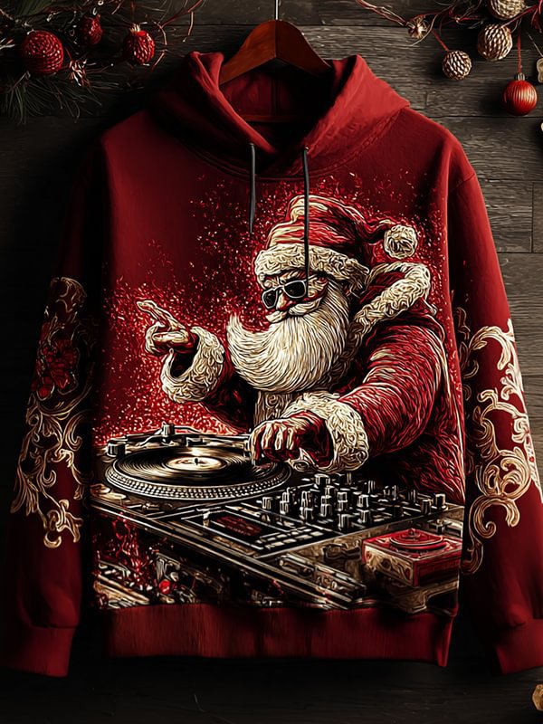 Damen Kreativer Kapuzenpullover mit Skelett- und Weihnachtsmotiv Echoarchiv
