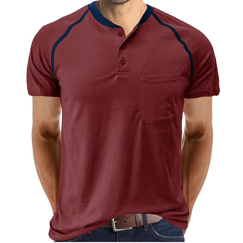 Herren Kurzarmshirt mit modischen Kontrastdetails Echoarchiv