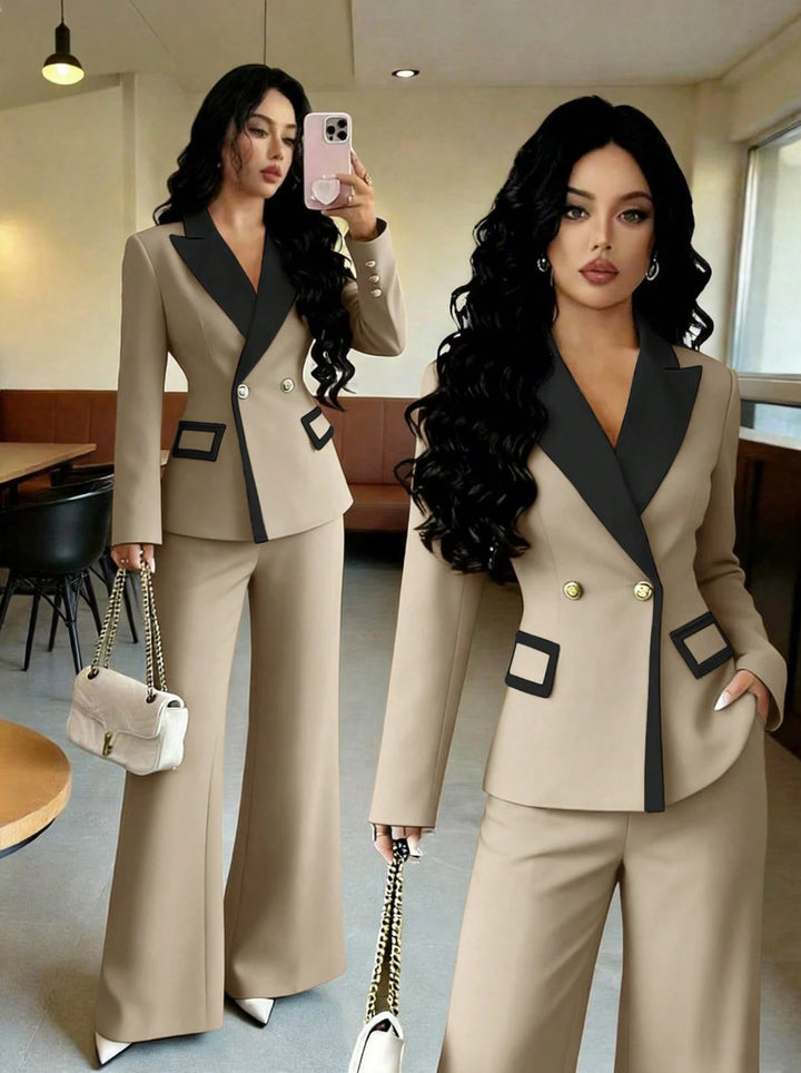 Damen Elegantes Doppelreihiges Blazer-Set Echo Archiv