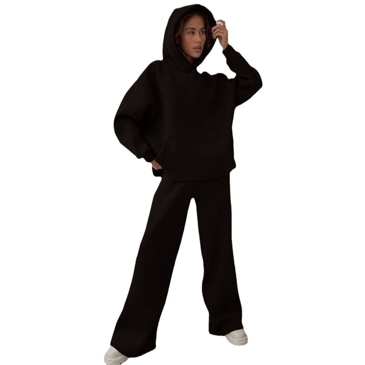 Damen nan Cozy-Komplettset mit extraweichem Oversize-Hoodie, Kängurutasche und High-Waist Palazzo-Sweathose Echo Archiv