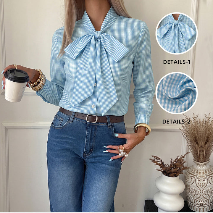 Damen Elegante Bluse mit Schleifenkragen Echo Archiv