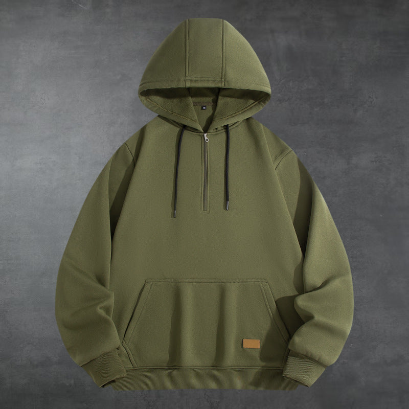 Herren Sportlicher Kapuzenpullover mit halbem Reißverschluss und praktischer Kängurutasche Echoarchiv