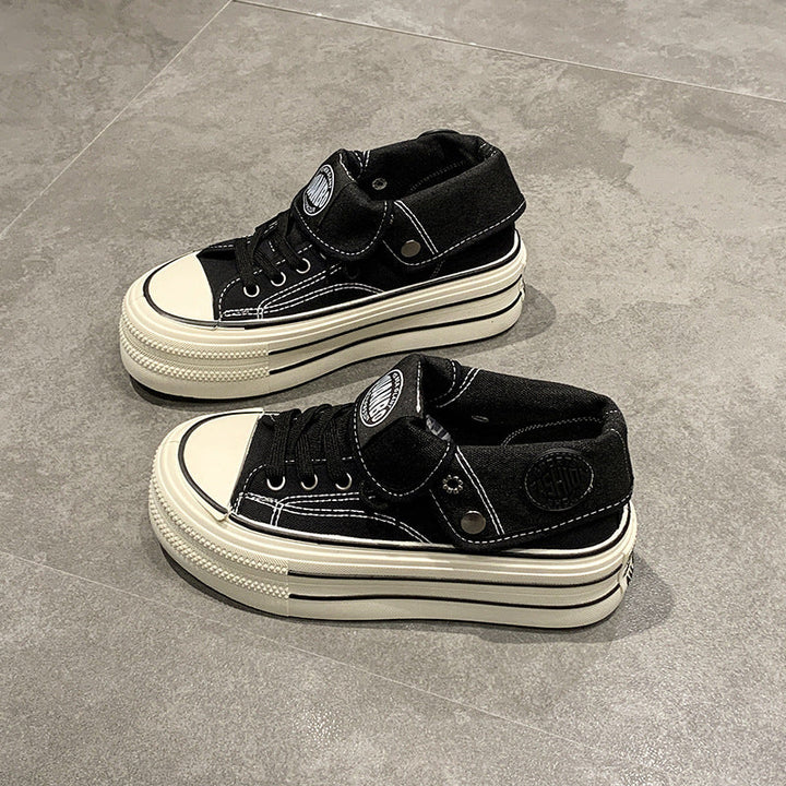 Damen High-Top Sneakers mit modischem Plateau und verstellbarem Knöchelriemen Echo Archiv