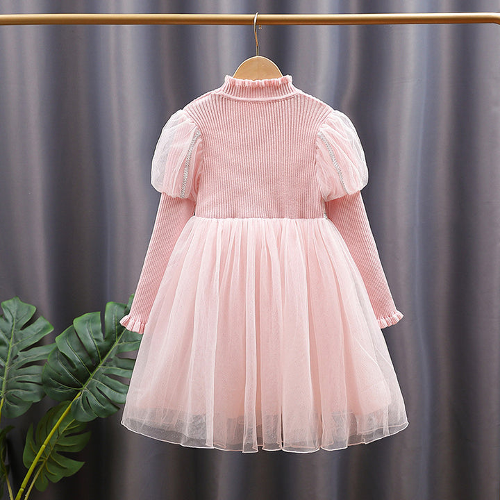 Mädchen festliches Tüllkleid mit glitzernden Applikationen und Rüschen Echo Archiv