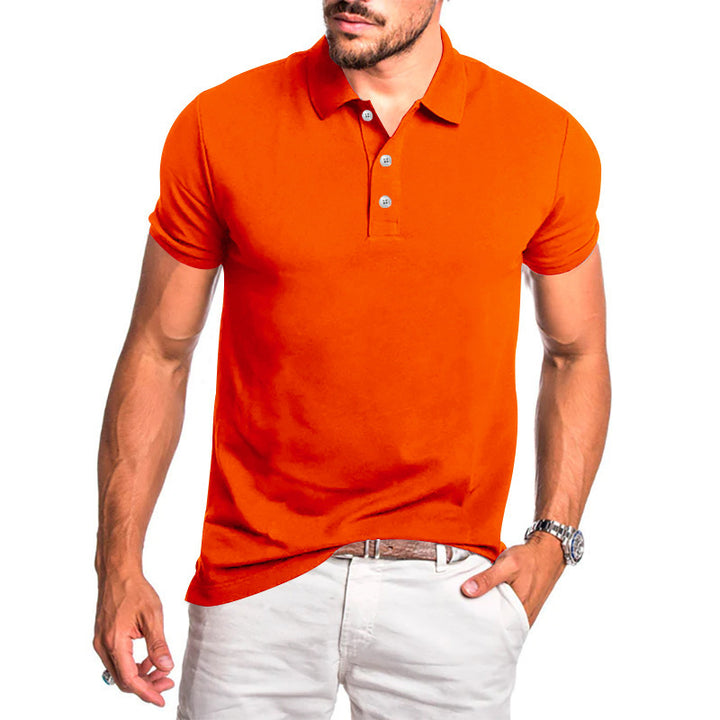 Herren lässiges Polohemd aus atmungsaktiver Baumwolle mit modernem Kragen und eleganten Knöpfen Echoarchiv