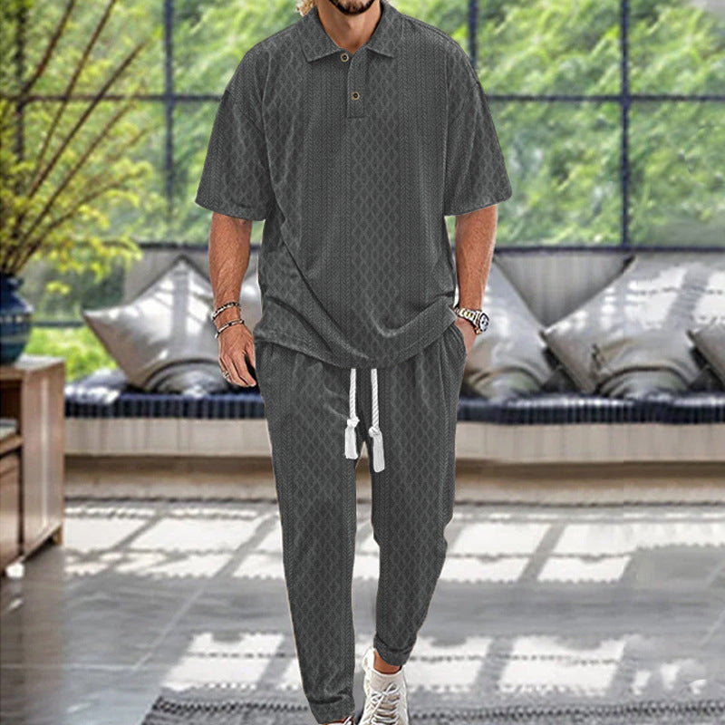 Herren Relaxed-Fit Freizeitanzug mit kontrastierenden Details und elastischem Bund Echoarchiv