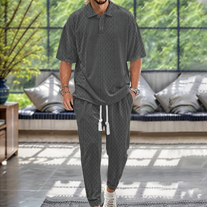 Herren Relaxed-Fit Freizeitanzug mit kontrastierenden Details und elastischem Bund Echoarchiv